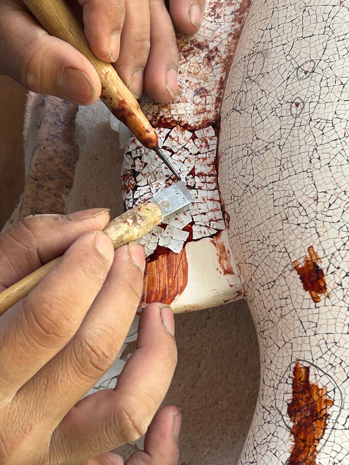 Eggshell mosaic technique