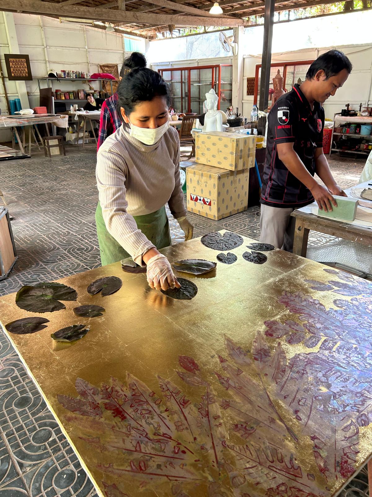 Gold leaf application